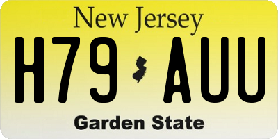 NJ license plate H79AUU