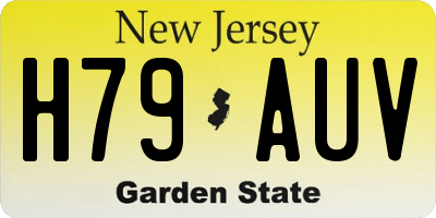 NJ license plate H79AUV