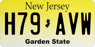 NJ license plate H79AVW
