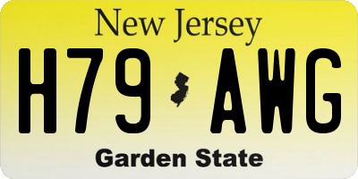 NJ license plate H79AWG