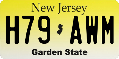 NJ license plate H79AWM