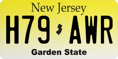NJ license plate H79AWR