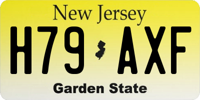 NJ license plate H79AXF