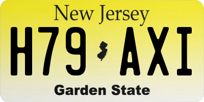 NJ license plate H79AXI