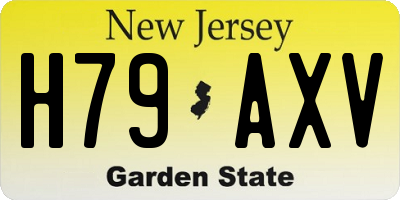 NJ license plate H79AXV