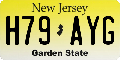 NJ license plate H79AYG