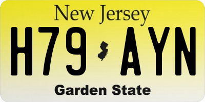 NJ license plate H79AYN
