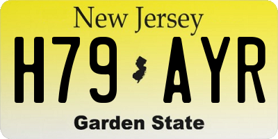 NJ license plate H79AYR