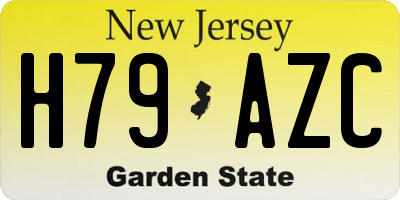 NJ license plate H79AZC
