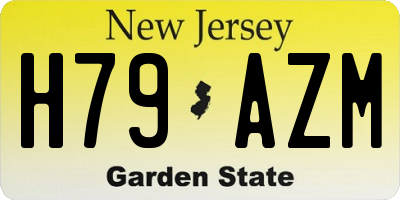 NJ license plate H79AZM