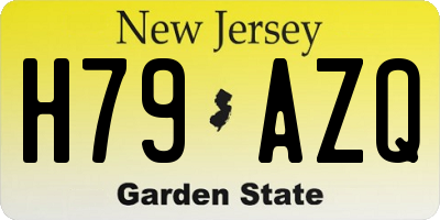 NJ license plate H79AZQ