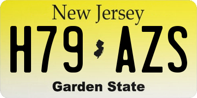 NJ license plate H79AZS