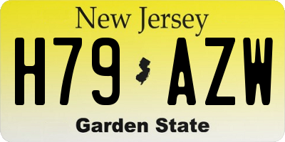 NJ license plate H79AZW
