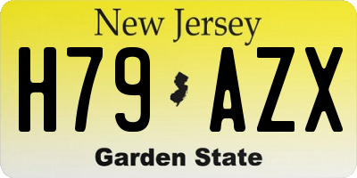 NJ license plate H79AZX