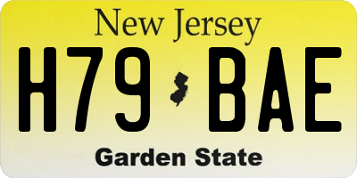 NJ license plate H79BAE