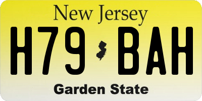 NJ license plate H79BAH
