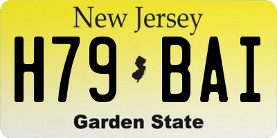 NJ license plate H79BAI