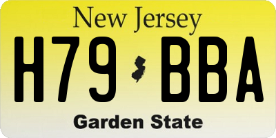 NJ license plate H79BBA