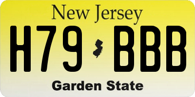 NJ license plate H79BBB