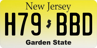 NJ license plate H79BBD