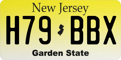 NJ license plate H79BBX
