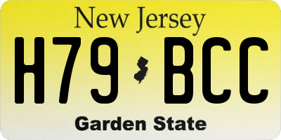 NJ license plate H79BCC
