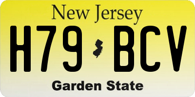NJ license plate H79BCV