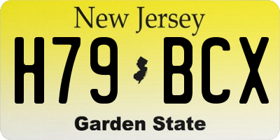 NJ license plate H79BCX