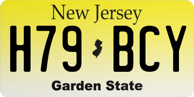 NJ license plate H79BCY