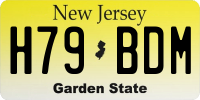NJ license plate H79BDM