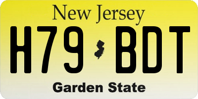 NJ license plate H79BDT