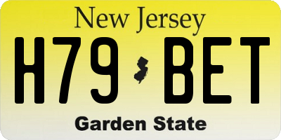 NJ license plate H79BET