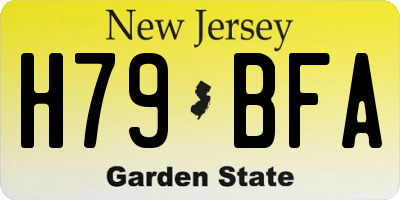 NJ license plate H79BFA