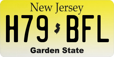 NJ license plate H79BFL