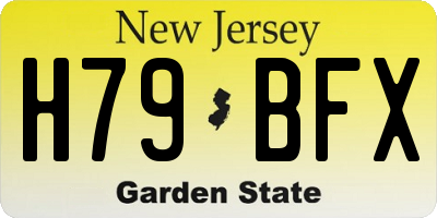 NJ license plate H79BFX