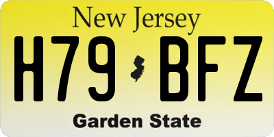NJ license plate H79BFZ
