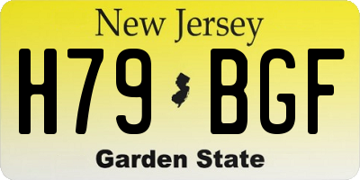 NJ license plate H79BGF