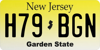 NJ license plate H79BGN