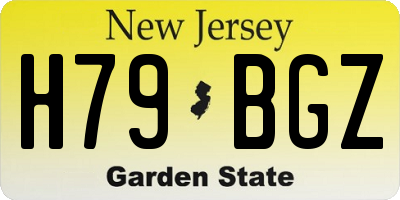 NJ license plate H79BGZ