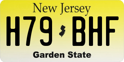 NJ license plate H79BHF