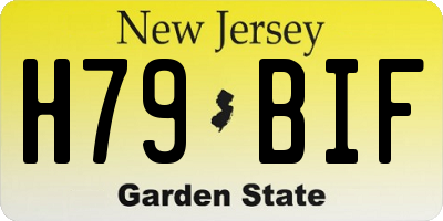 NJ license plate H79BIF