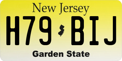 NJ license plate H79BIJ