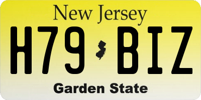 NJ license plate H79BIZ