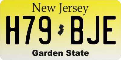 NJ license plate H79BJE