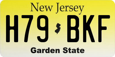 NJ license plate H79BKF