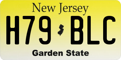 NJ license plate H79BLC