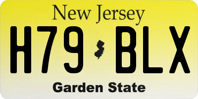 NJ license plate H79BLX