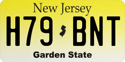 NJ license plate H79BNT