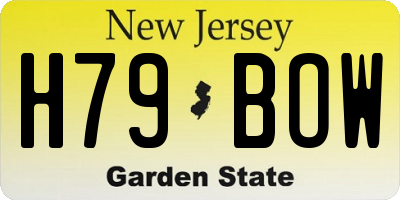 NJ license plate H79BOW