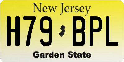 NJ license plate H79BPL